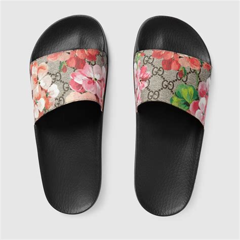 gucci gg supreme wolf slides|gucci gg blooms slides.